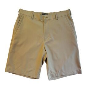Peter Millar Khaki Shorts Men's 32 E4 Performance Wicking Chino Golf